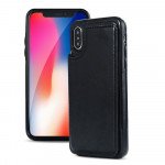 Wholesale iPhone XS Max Flip Book Leather Style Credit Card Case (Black)